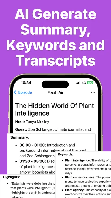 Capturas de pantalla de PodNote - AI Summarize Podcast