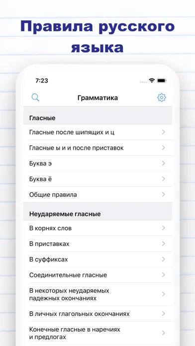 Zrzuty ekranu Правила русского языка pro