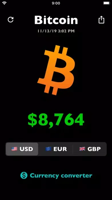 ภาพหน้าจอของ Bitcoin price BTC rate live