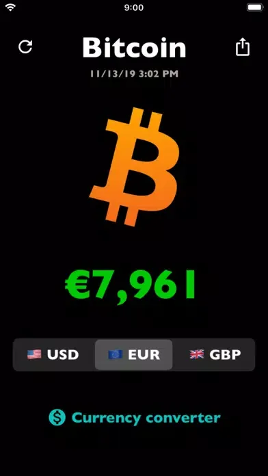 ภาพหน้าจอของ Bitcoin price BTC rate live