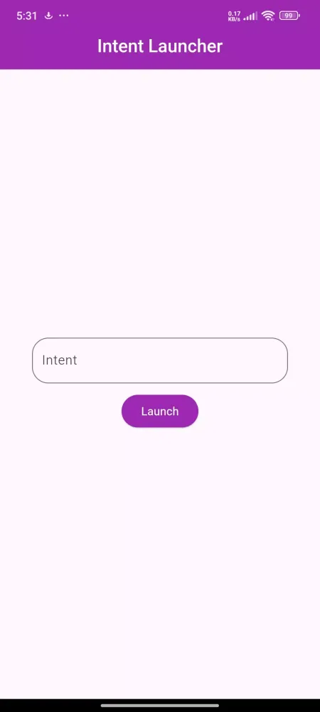 Tangkapan skrin Intent Launcher