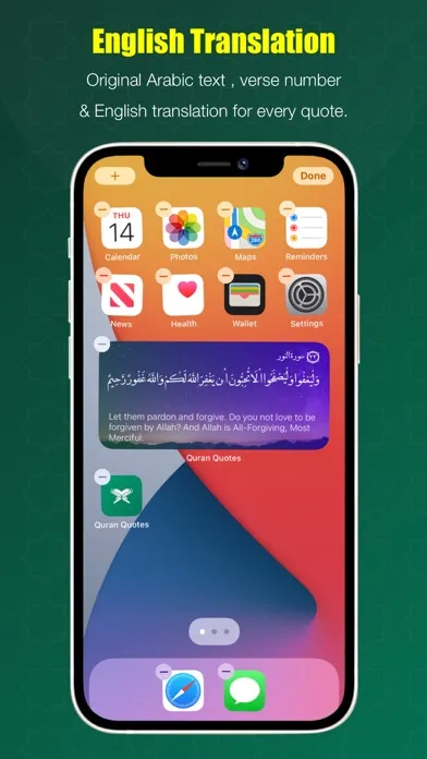 Capturas de tela do Quran Quotes Widget  | القرآن