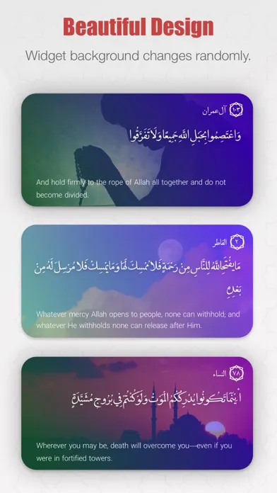 Capturas de tela do Quran Quotes Widget  | القرآن