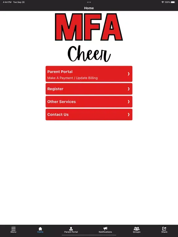 MFA Cheer iPad  スクリーンショット