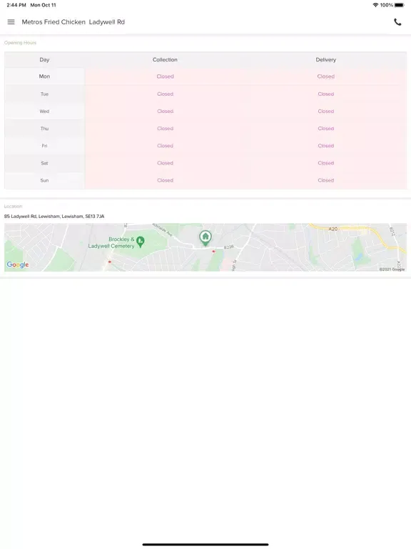 Metros Fried Chicken Ladywell iPad  স্ক্রিনশট