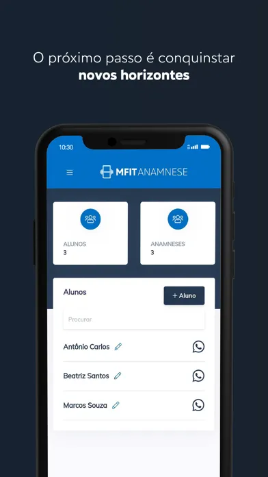 Zrzuty ekranu MFIT Anamnese