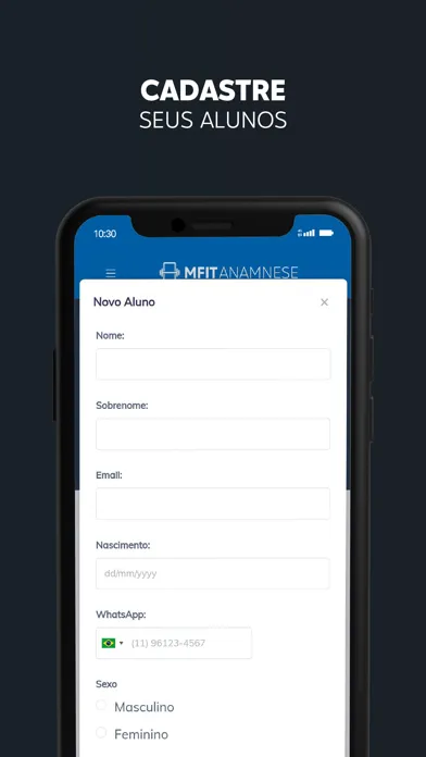 Zrzuty ekranu MFIT Anamnese