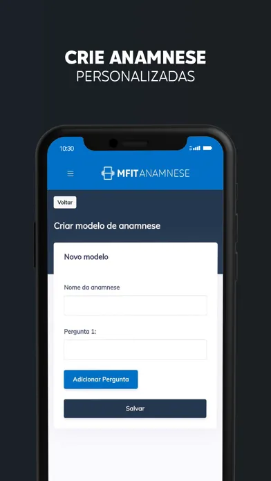 Zrzuty ekranu MFIT Anamnese