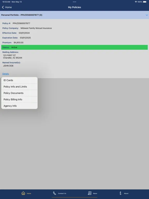 MFM My Advantage Portal iPad  Screenshots