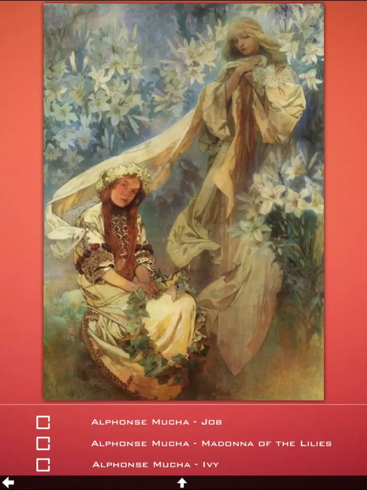 Capturas de pantalla de Alphonse Mucha Artworks iPad 