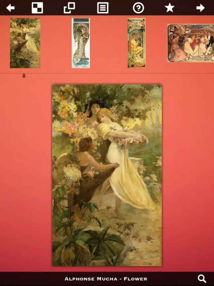 Capturas de pantalla de Alphonse Mucha Artworks iPad 