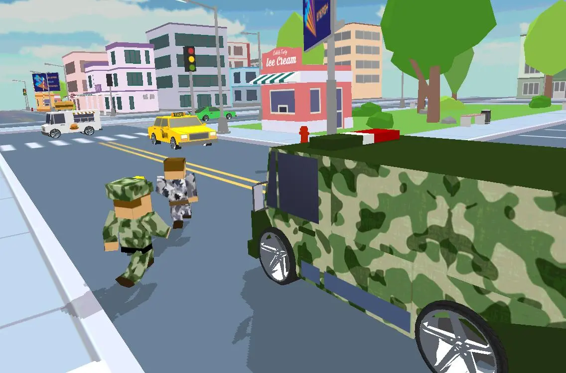 Blocky Army City Rush Racer স্ক্রিনশট