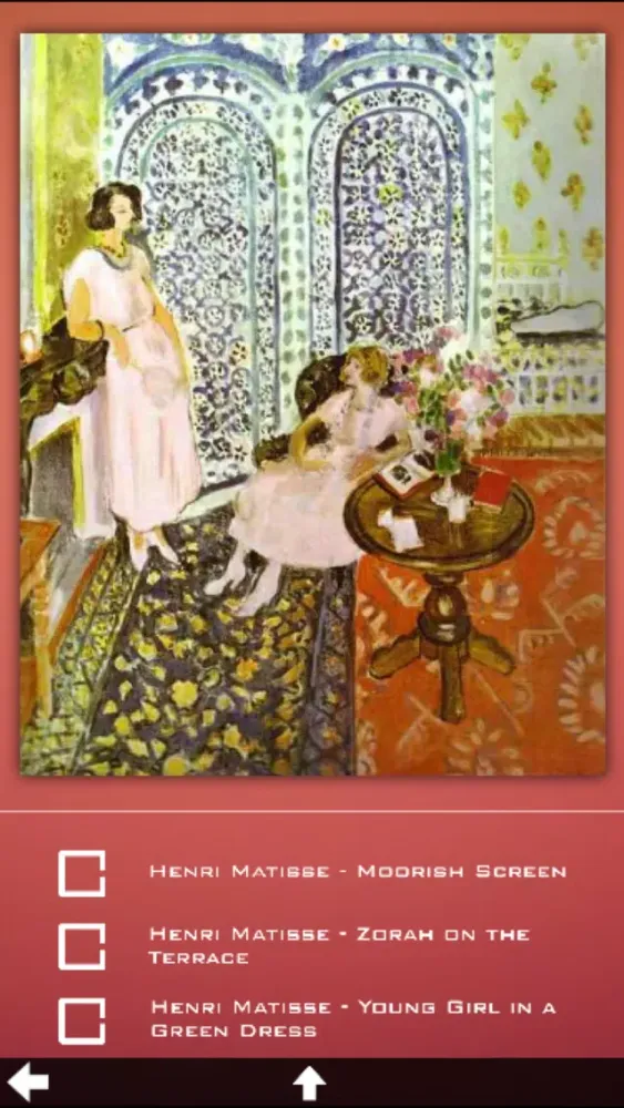 Capturas de tela do Matisse Artworks