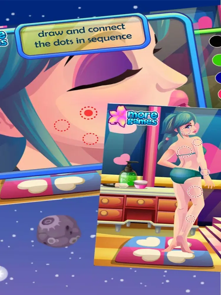 lass tattoo artist:Girls Makeup,Dressup,Makeover iPad  Screenshots