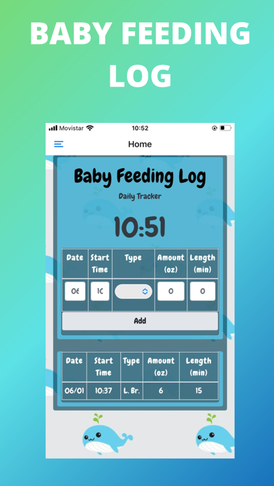 Tangkapan skrin Baby Feeding Log App