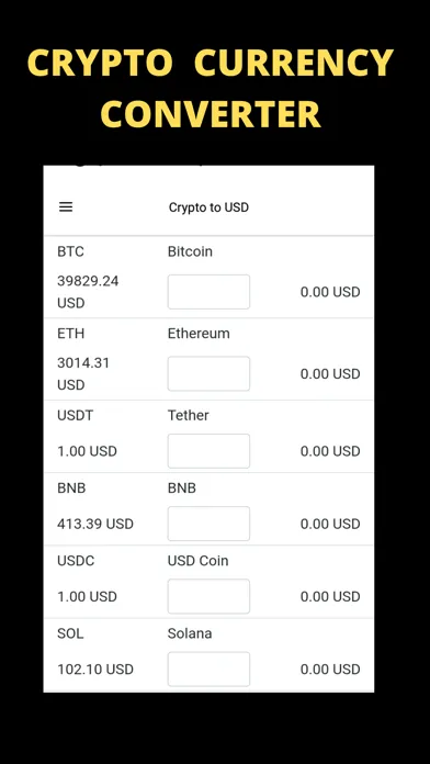 تصاویر Crypto Currency Converter App