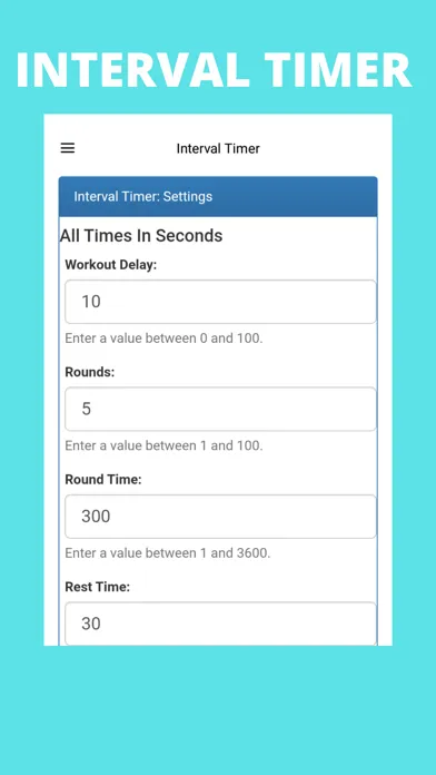 Tangkapan layar Interval Timer Workout App
