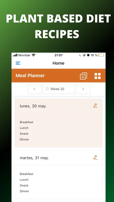 Captures d'écran de Plant Based Diet Recipes App