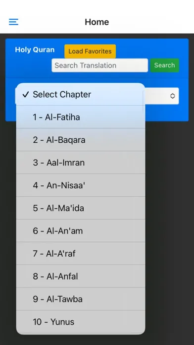 Quran English App Screenshots