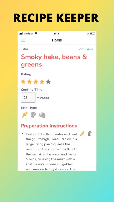Tangkapan layar Recipes Organizer