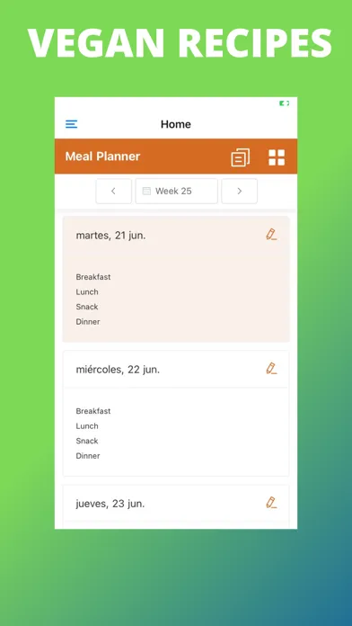 Ảnh chụp màn hình của Vegan Recipes App