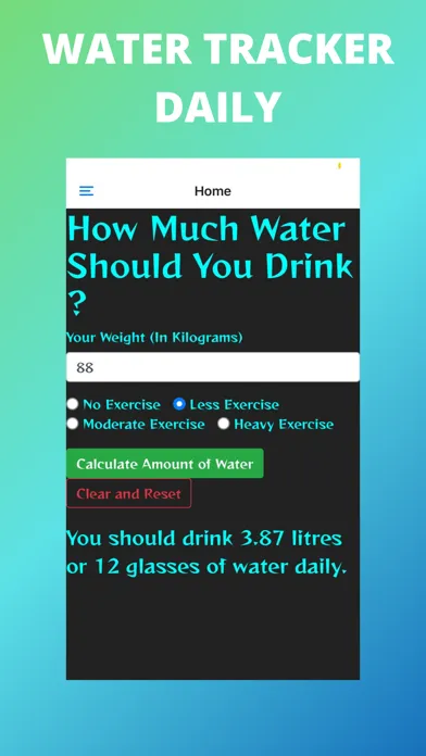ภาพหน้าจอของ Water Tracker Daily App