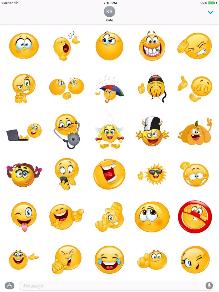 صور Emoticons Stickers For iMessage iPad 