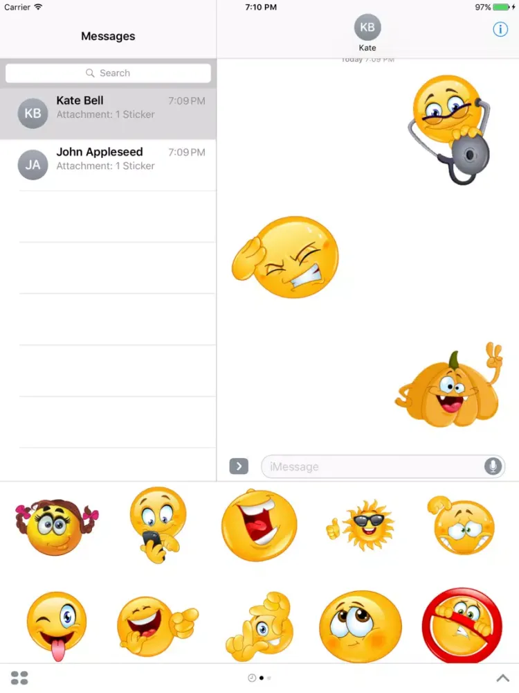 صور Emoticons Stickers For iMessage iPad 