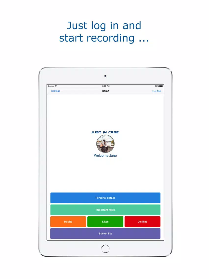 Just In Case iPad  স্ক্রিনশট