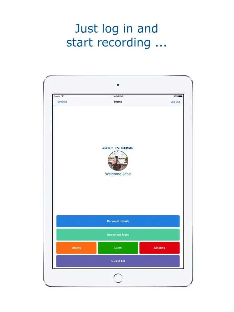 Screenshot di Just In Case iPad 