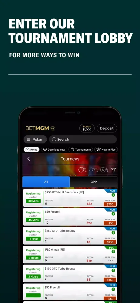 BetMGM Poker - New Jersey Ekran Görüntüleri