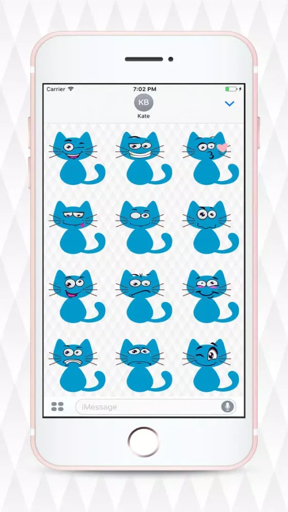 Animated Blue Cat Stickers for Messaging應用截圖