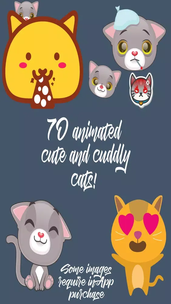 Large Animated Cat Emoji Pack स्क्रीनशॉट