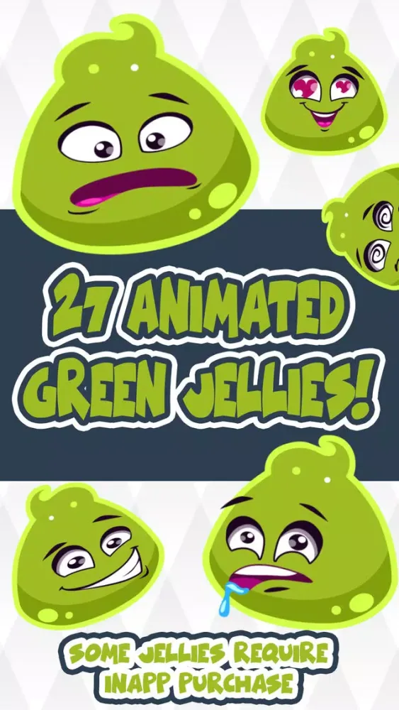 ภาพหน้าจอของ Green Jelly Cute Sticker Pack for Messaging