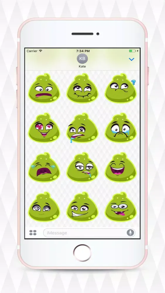 ภาพหน้าจอของ Green Jelly Cute Sticker Pack for Messaging