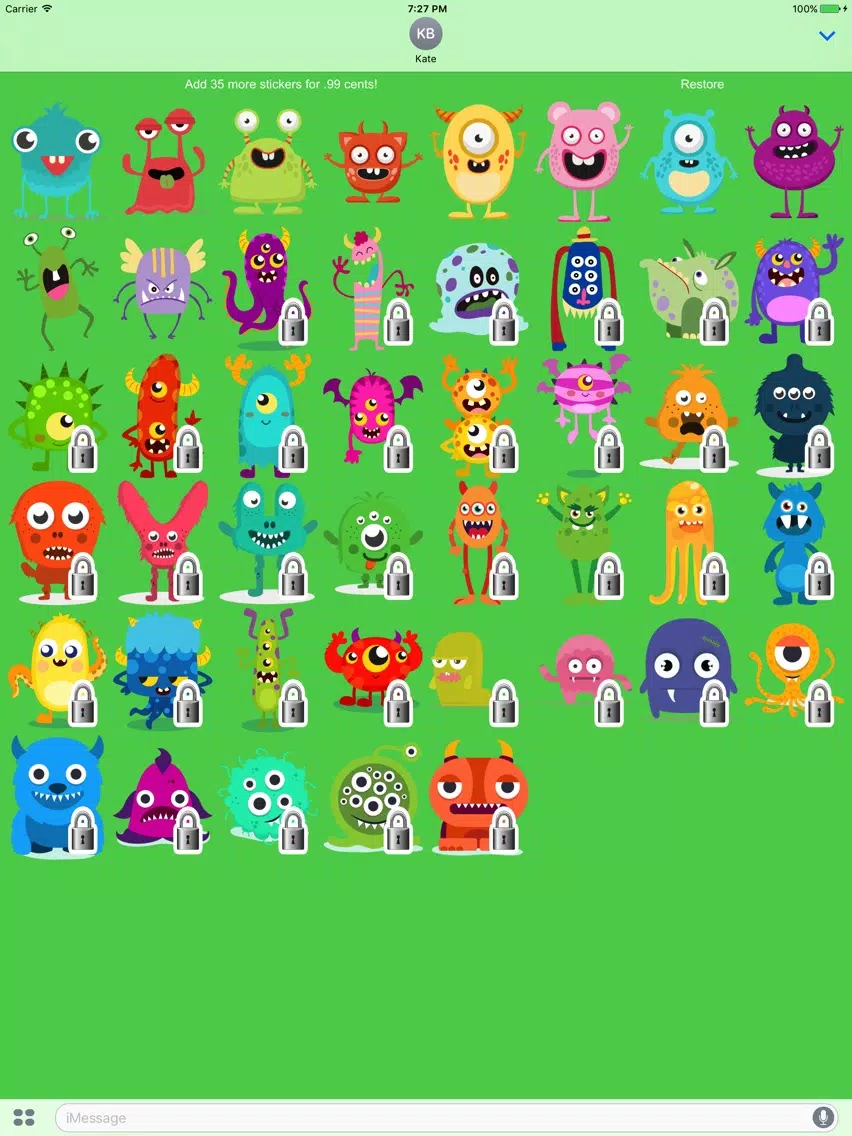 Monsters Sticker Pack iPad  Ekran Görüntüleri
