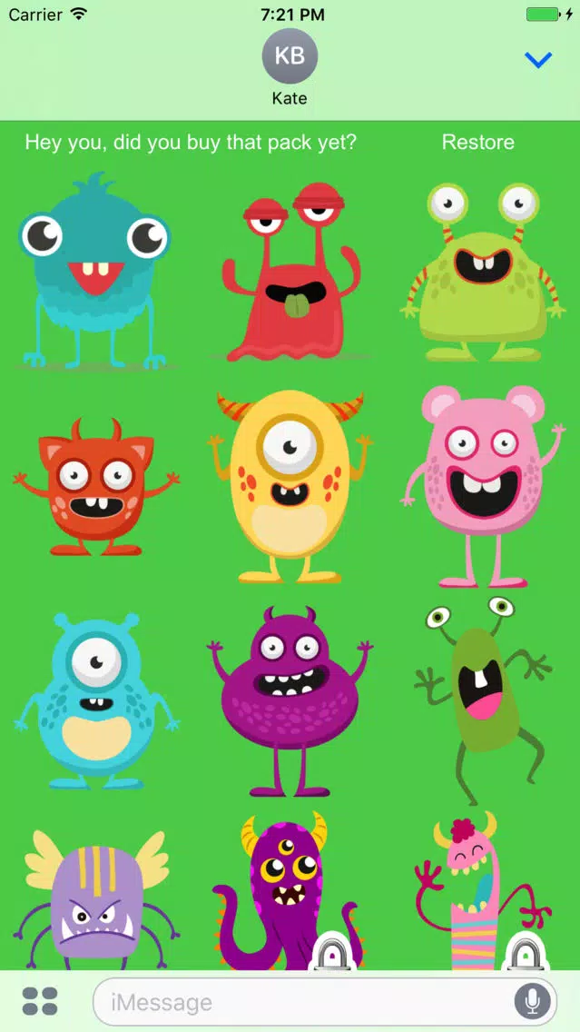 Monsters Sticker Pack Ekran Görüntüleri