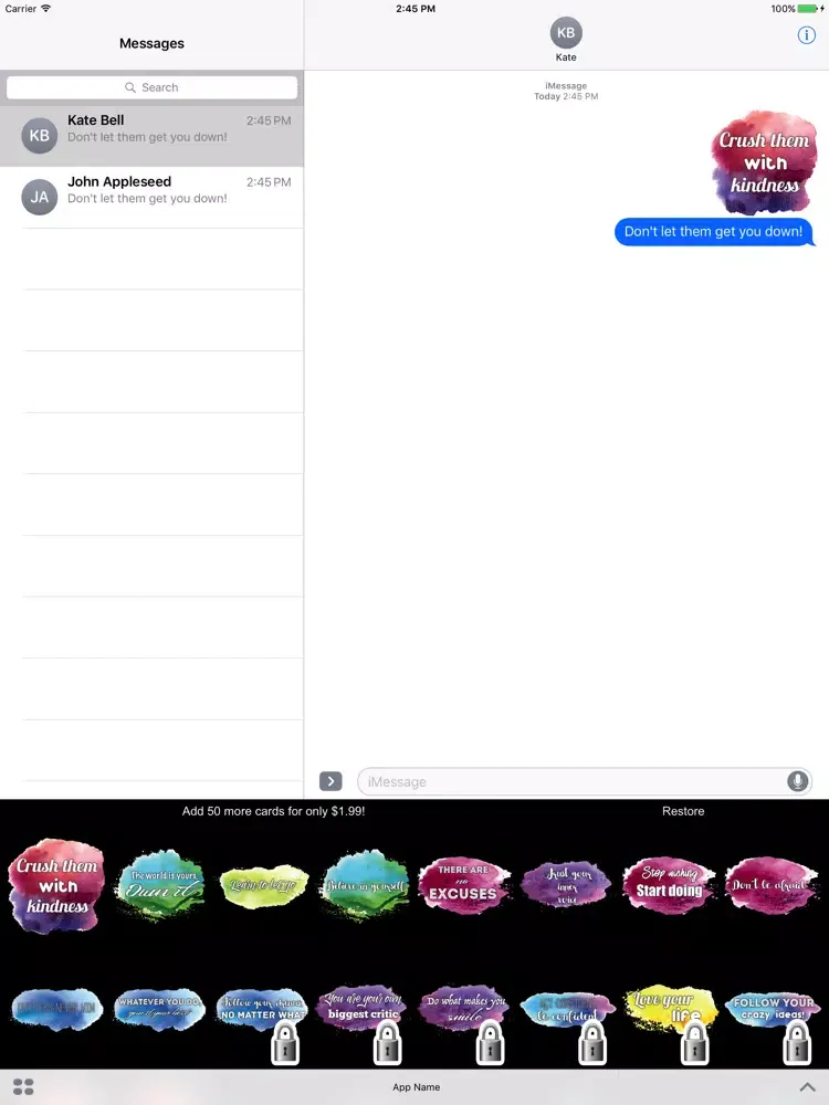 Capturas de tela do Motivational Watermark Cards iPad 