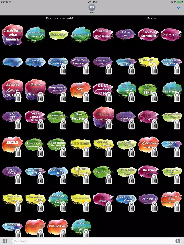 Capturas de tela do Motivational Watermark Cards iPad 