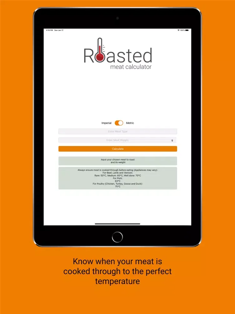 Roasted Meat Calculator iPad  スクリーンショット