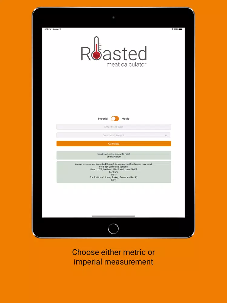 صور Roasted Meat Calculator iPad 