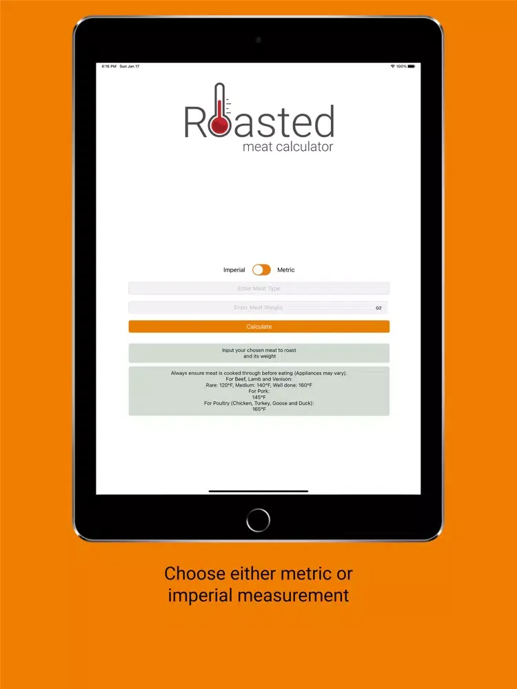 Roasted Meat Calculator iPad  スクリーンショット