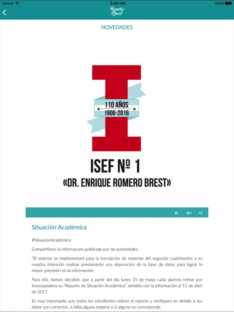 Coop. Romero Brest iPad 應用截圖