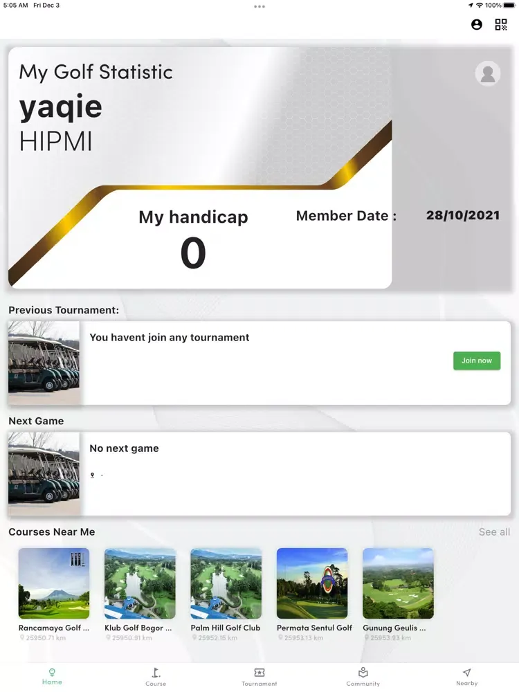 My Golf Statistic MGS iPad  Screenshots