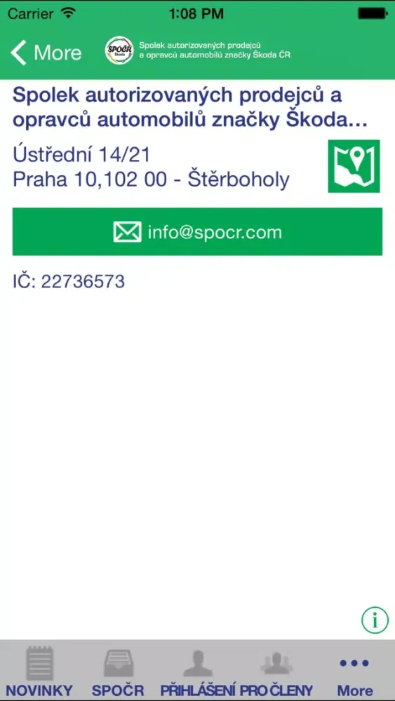 ภาพหน้าจอของ SPOČR