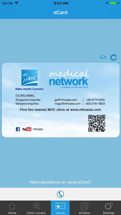 ภาพหน้าจอของ MHC Clinic Network Locator