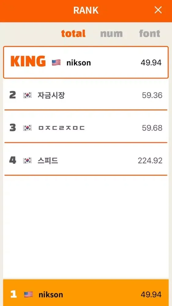Screenshot di Speed KING - QuikGame, Ranking