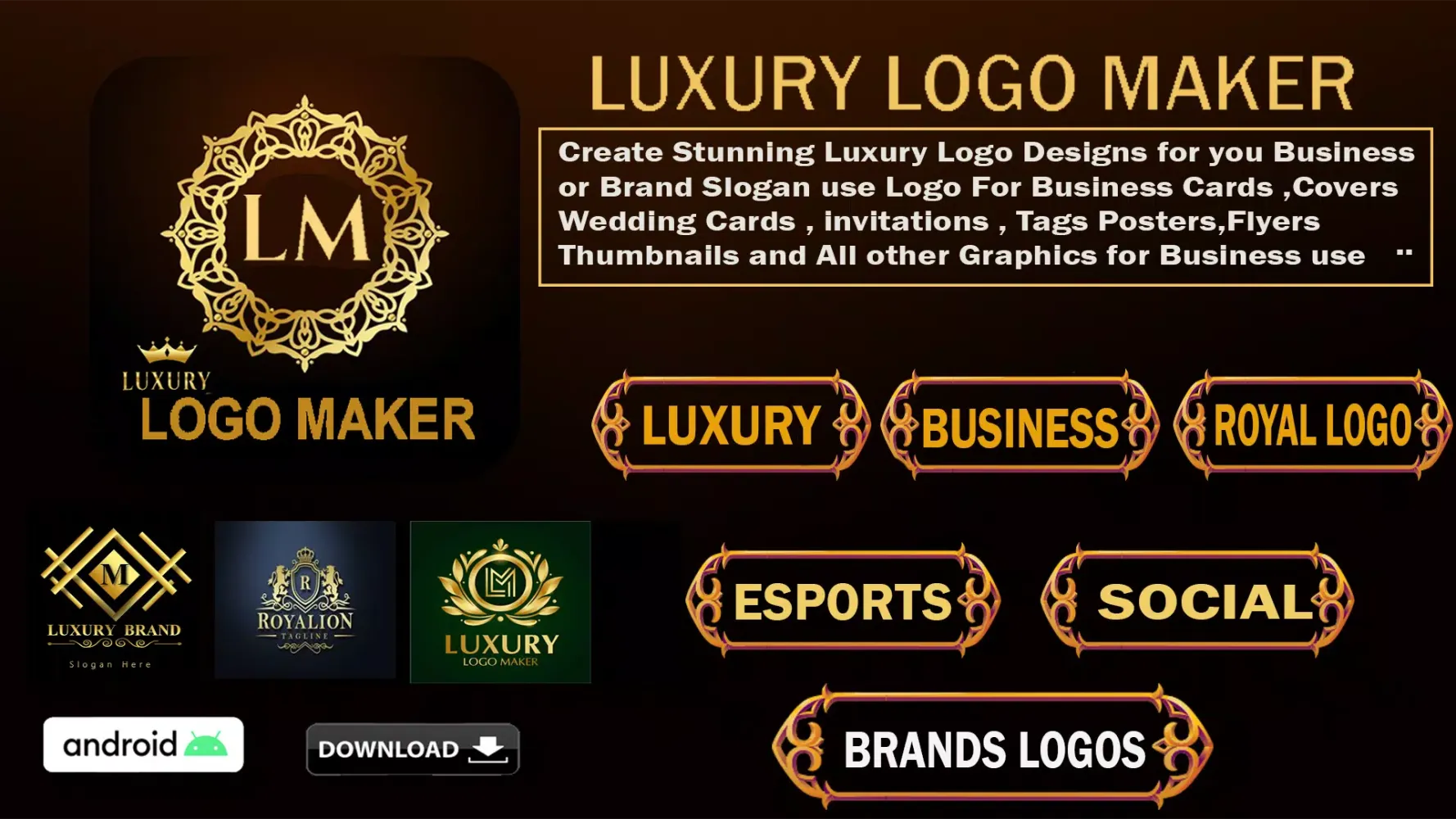 Luxury Logo maker, Logo Design Screenshots