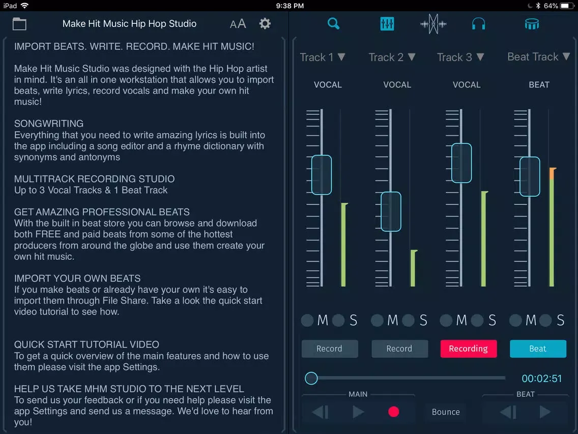 ภาพหน้าจอของ Make Hit Music Hip Hop Studio iPad 