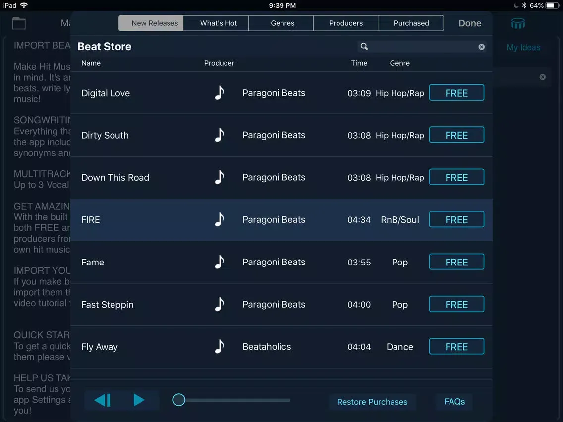 ภาพหน้าจอของ Make Hit Music Hip Hop Studio iPad 